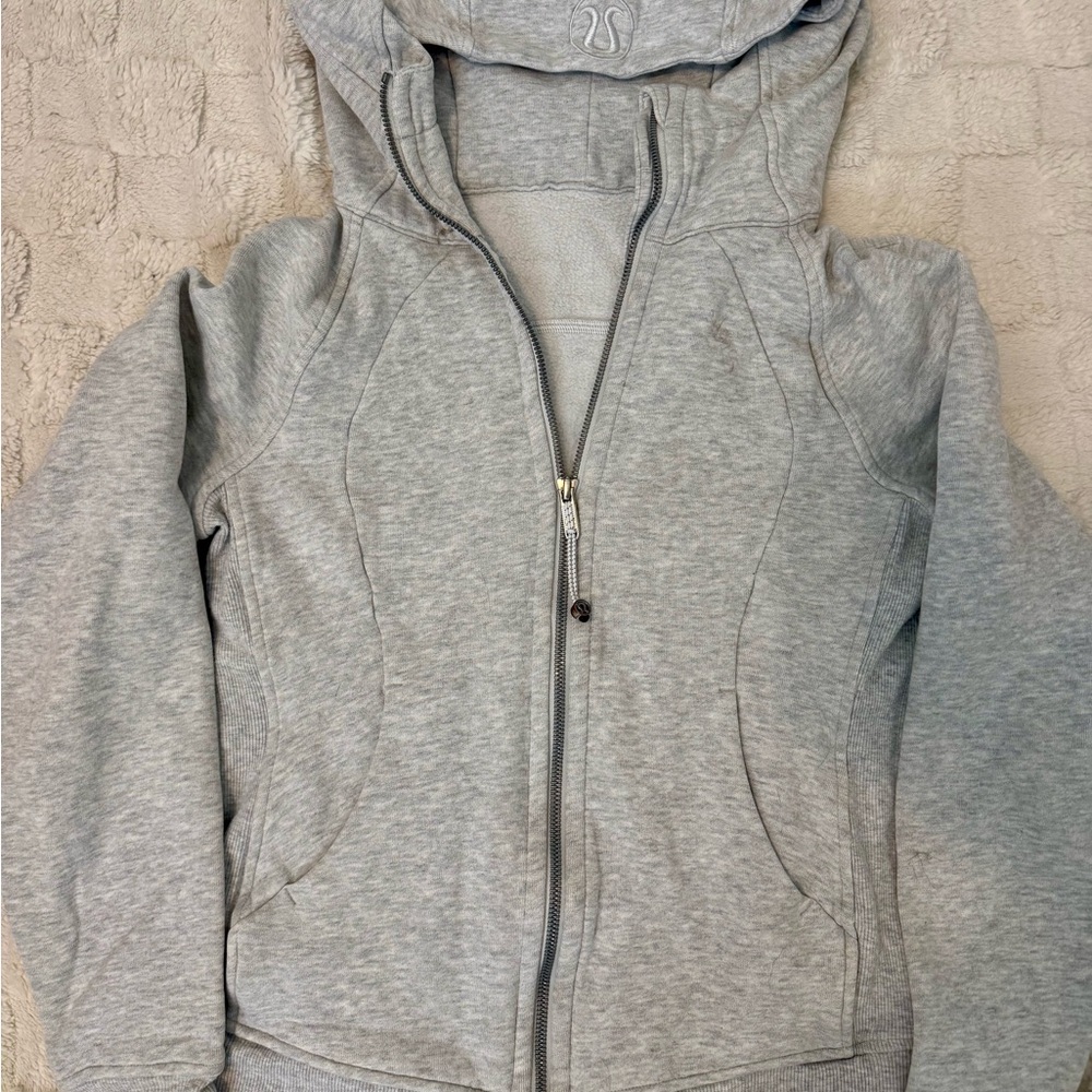 heather grey lulu scuba full zip size 2!!